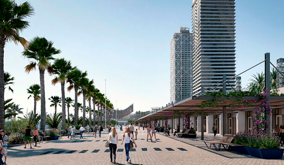El Port Olímpic estrena su nuevo acceso por la avenida Litoral para abrirse al uso ciudadano